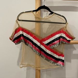 NBD sequins top xs